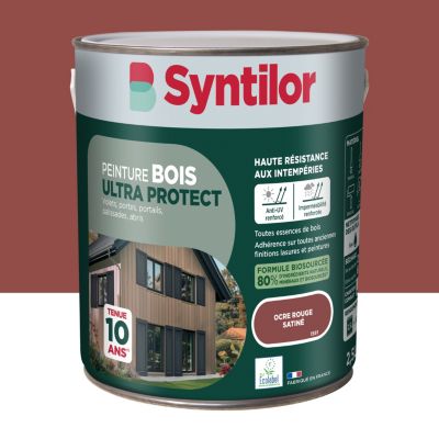 Peinture bois extérieur Ocre rouge satin Syntilor Ultra Protect 2.5L