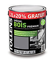 Peinture bois extérieur premium gris anthracite Tollens 2L + 20% gratuit
