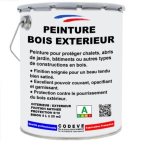 Peinture Bois Exterieur Rouge Basque -  5 L   - Codeve Bois - RAL 3004