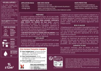 Peinture bois extérieur rouge basque RAL 3004 satin V33 Direct protect 2 L