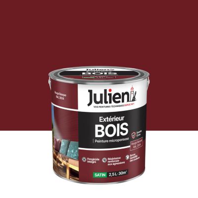 Peinture bois extérieur rouge basque satin Julien 2.5 L