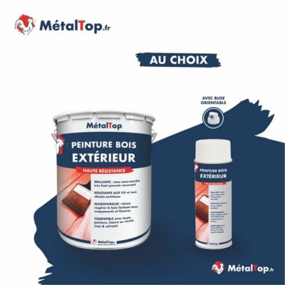 Peinture Bois Exterieur - Rouge feu - RAL 3000 - 5 L - Métaltop