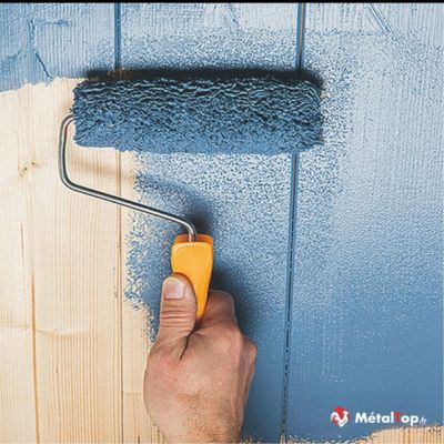 Peinture Bois Exterieur - Rouge feu - RAL 3000 - 5 L - Métaltop