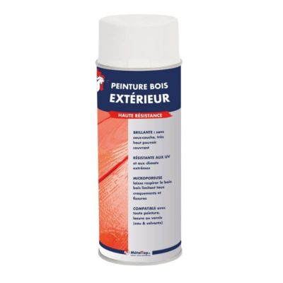 Peinture Bois Exterieur - Rouge rubis - RAL 3003 - Bombe 400 ml - Métaltop