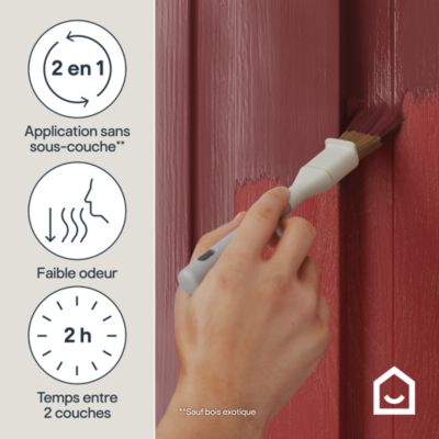 Peinture bois extérieur rouge sendai RAL 3004 satin GoodHome 0.5 L