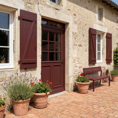 Peinture bois extérieur rouge sendai RAL 3004 satin GoodHome 2.5 L