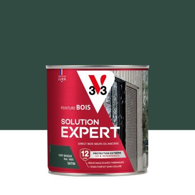 Peinture bois extérieur vert basque satin V33 Solution Expert 0.5 L