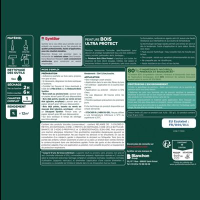 Peinture bois extérieur vert provence RAL 6021 satin Syntilor Ultra Protect 2.5 L