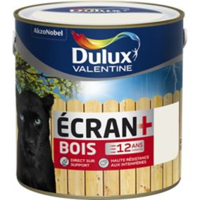 Peinture bois extérieure haute résistance Ecran+ Bois Dulux Valentine satin blanc 2L