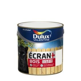 Peinture bois extérieure haute résistance Ecran+ Bois Dulux Valentine satin blanc 2L