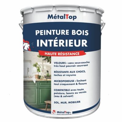 Peinture Bois Interieur - Metaltop -  Vert réséda - Pot 15L