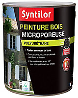 Peinture bois microporeuse intérieur extérieur gris anthracite Syntilor 2,5L