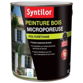 Peinture bois microporeuse intérieur extérieur satiné gris basalte Syntilor 2,5L
