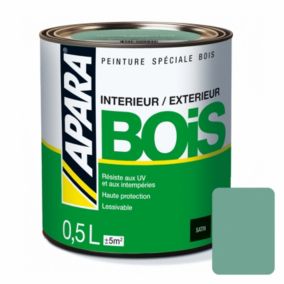 Peinture Bois Satin - intérieur, extérieur- APARA-0.5 litre-Vert provence