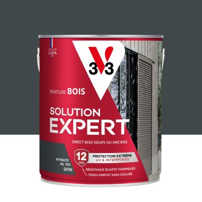 Peinture bois Solution expert anthracite satin V33 2,5L