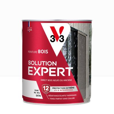 Peinture bois Solution expert blanc satin V33 2,5L