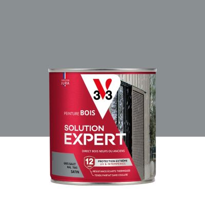Peinture bois Solution expert gris galet satin V33 500ml