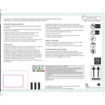 Peinture boiseries et métal extérieur Valspar Pro brillant base 4 - 1L