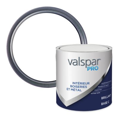 Peinture boiseries et métal intérieur Valspar Pro brillant base C 2,5L