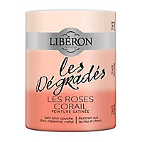Peinture boiseries intérieur Liberon Dégradés roses corail satin 0,6L