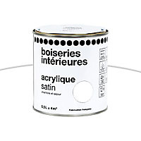 Peinture boiseries intérieures Acrylique blanc satin 0,5L