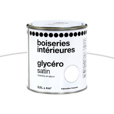 ADDICT Peinture Glycéro Laque Satin Blanc 0,5 L