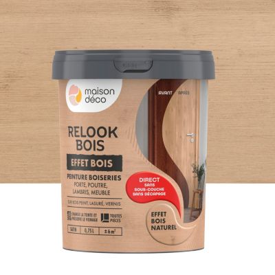 Peinture boiseries Maison Déco Relook bois effet bois naturel 750ml