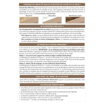 Peinture boiseries Maison Déco Relook bois effet chêne foncé 750ml