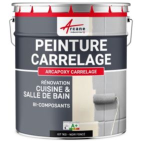 PEINTURE CARRELAGE CUISINE ET SALLE DE BAINNoir foncé  RAL 9005 - 1 kg (jusqu'à 10 m² en 2 couches) - ARCANE INDUSTRIES