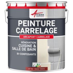 PEINTURE CARRELAGE CUISINE ET SALLE DE BAINRouge Tomate - RAL 3013 - 1 kg (jusqu'à 10 m² en 2 couches) - ARCANE INDUSTRIES