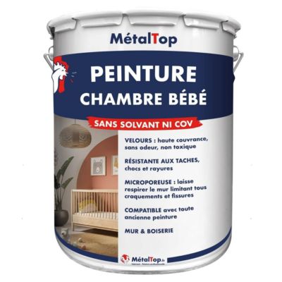 Peinture Chambre Bebe - Noir signalisation - RAL 9017 - 5 L - Métaltop