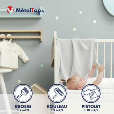 Peinture Chambre Bebe - Noir signalisation - RAL 9017 - 5 L - Métaltop