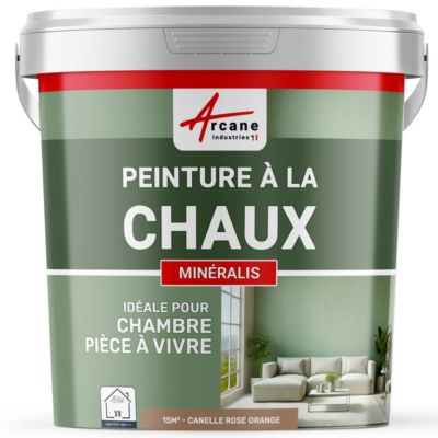 PEINTURE CHAUX NATURELLE - MINERALIS Canelle Rose Orange - 15 m² (2.5 kg en 1 couche) - ARCANE INDUSTRIES