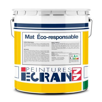 Peinture éco-conçu pour murs et plafonds intérieurs, peinture blanc mat recyclée, 50% matières recyclées ECRAN77-10-Blanc