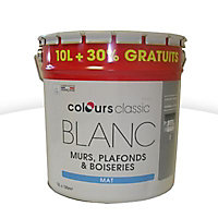Peinture Colours murs, plafonds et boiseries blanc mat 10L +30%