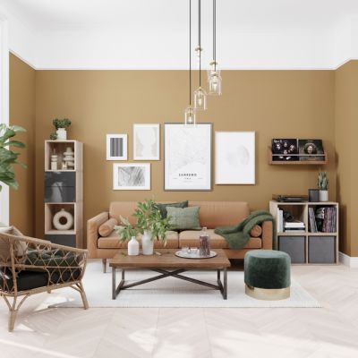 Peinture couleur 2 en 1 velours GoodHome cuir sellier 2,5L