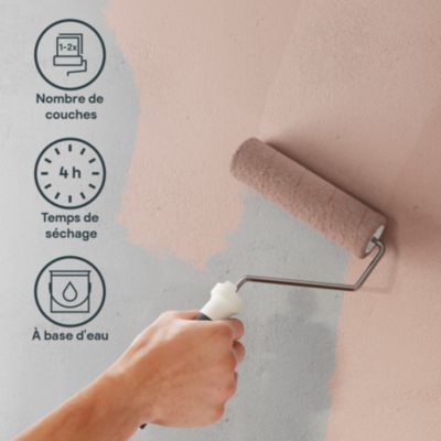 Peinture couleur 2 en 1 velours GoodHome granit rose 2,5L