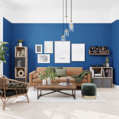 Peinture couleur 2 en 1 velours GoodHome lapis lazuli 2,5L