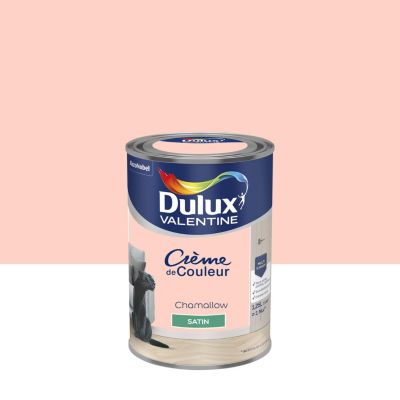 Peinture couleur murs, boiseries et radiateurs Crème de couleur Dulux Valentine chamallow satin 1,25L