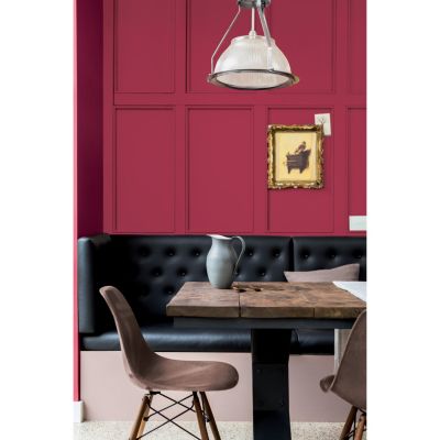 Peinture couleur murs, boiseries et radiateurs Crème de couleur Dulux Valentine framboise mat velouté 1,25L