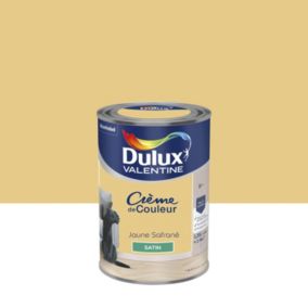 Peinture couleur murs, boiseries et radiateurs Crème de couleur Dulux Valentine jaune safrané satin 1,25L