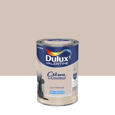 Peinture couleur murs, boiseries et radiateurs Crème de couleur Dulux Valentine lin intense mat velouté 1,25L