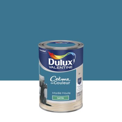 Peinture couleur murs, boiseries et radiateurs Crème de couleur Dulux Valentine marée haute satin 1,25L