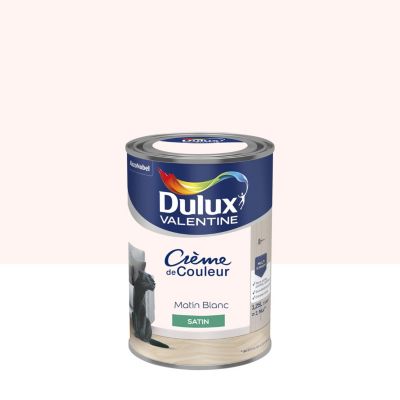 Peinture couleur murs, boiseries et radiateurs Crème de couleur Dulux Valentine matin blanc satin 1,25L