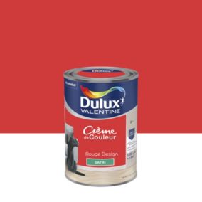 Peinture couleur murs, boiseries et radiateurs Crème de couleur Dulux Valentine rouge design satin 1,25L