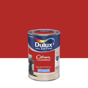 Peinture couleur murs, boiseries et radiateurs Crème de couleur Dulux Valentine rouge madras mat 1,25L