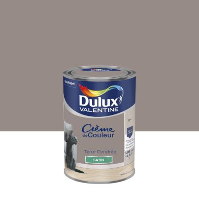 Peinture couleur murs, boiseries et radiateurs Crème de couleur Dulux Valentine terre cendrée satin 1,25L