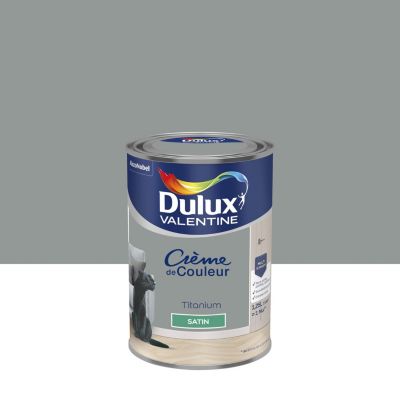 Peinture couleur murs, boiseries et radiateurs Crème de couleur Dulux Valentine titanium satin 1,25L