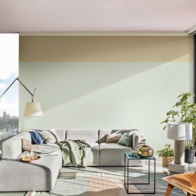 Peinture couleur murs, boiseries et radiateurs Crème de couleur Dulux Valentine vert douceur de l'aube mat velouté 1,25L