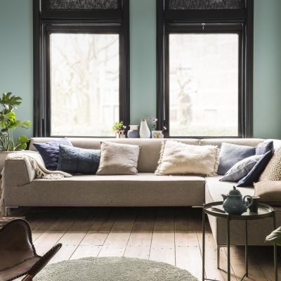 Peinture couleur murs, boiseries et radiateurs Crème de couleur Dulux Valentine vert jade mat velouté 1,25L